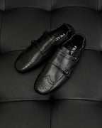 Brown Leather Double Buckle Monk - Men's