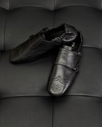 Brown Leather Double Buckle Monk - Men's