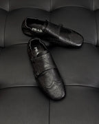 Brown Leather Double Buckle Monk - Men's