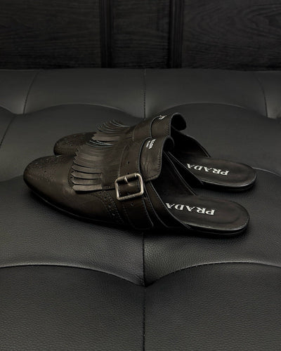 Dark Brown and Black Mules