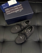 Grey Suede Double Buckle Monk - Men's