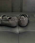 Grey Suede Double Buckle Monk - Men's
