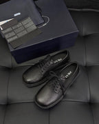 Black and Mustard Derby Shoes - Men's