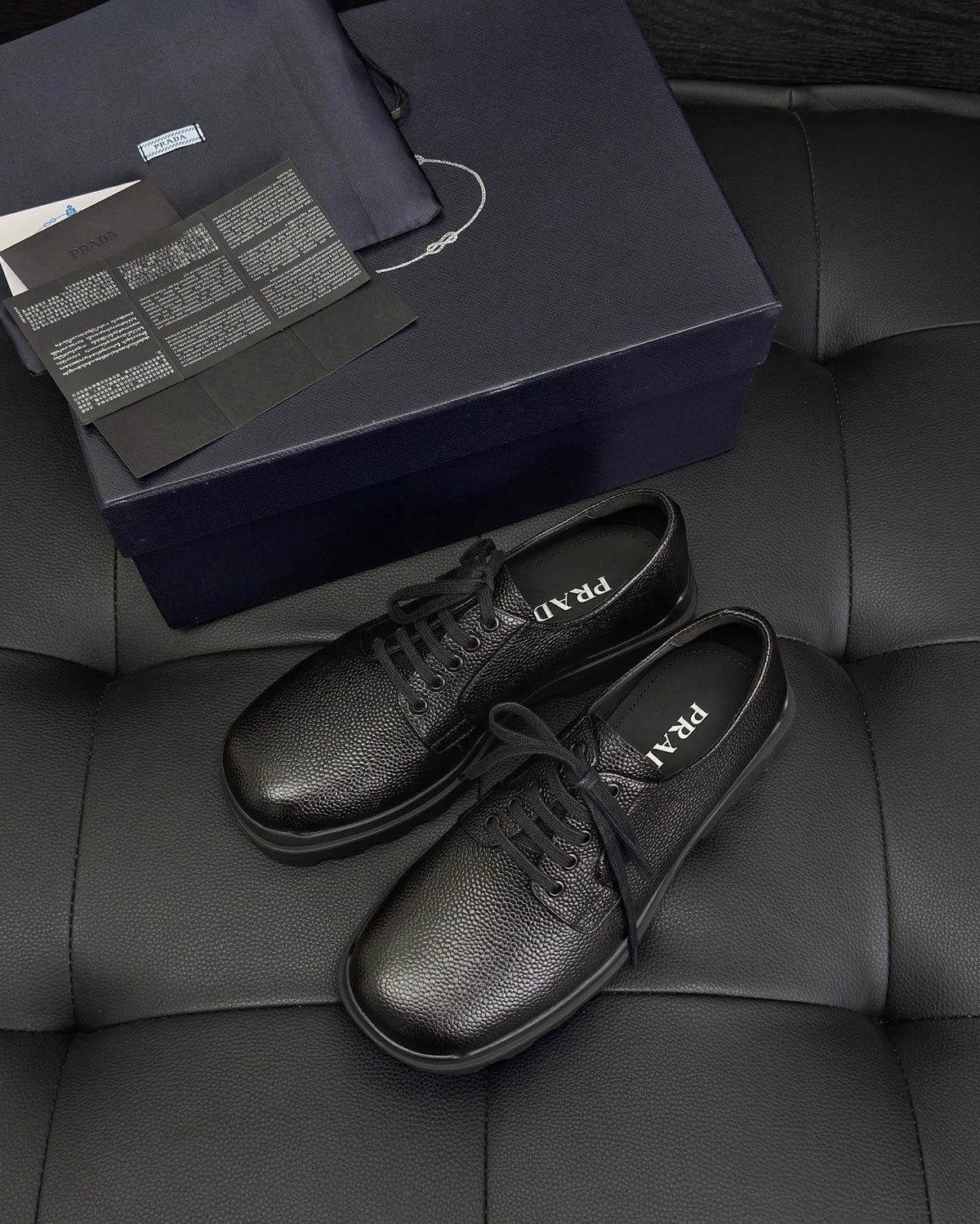 Black and Mustard Derby Shoes - Men's