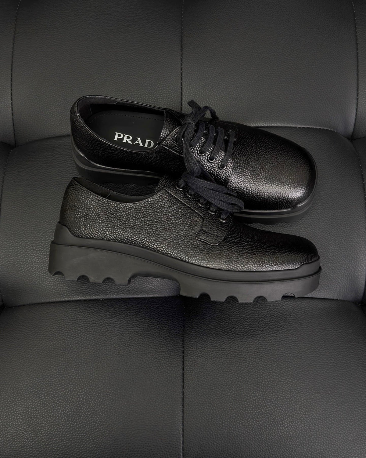 Black and Mustard Derby Shoes - Men's
