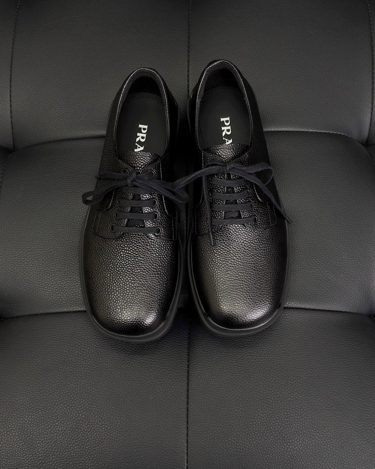 Black and Mustard Derby Shoes - Men's