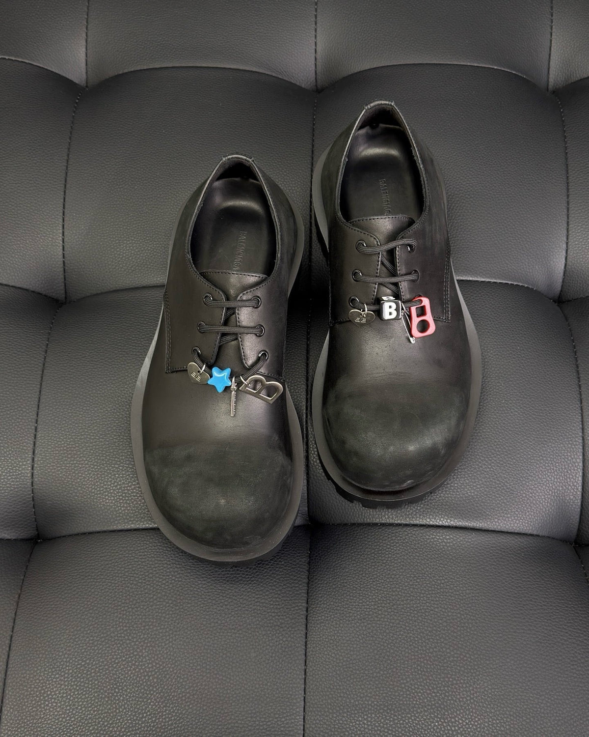 Black Derby Shoes - Men's