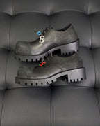 Black Derby Shoes - Men's