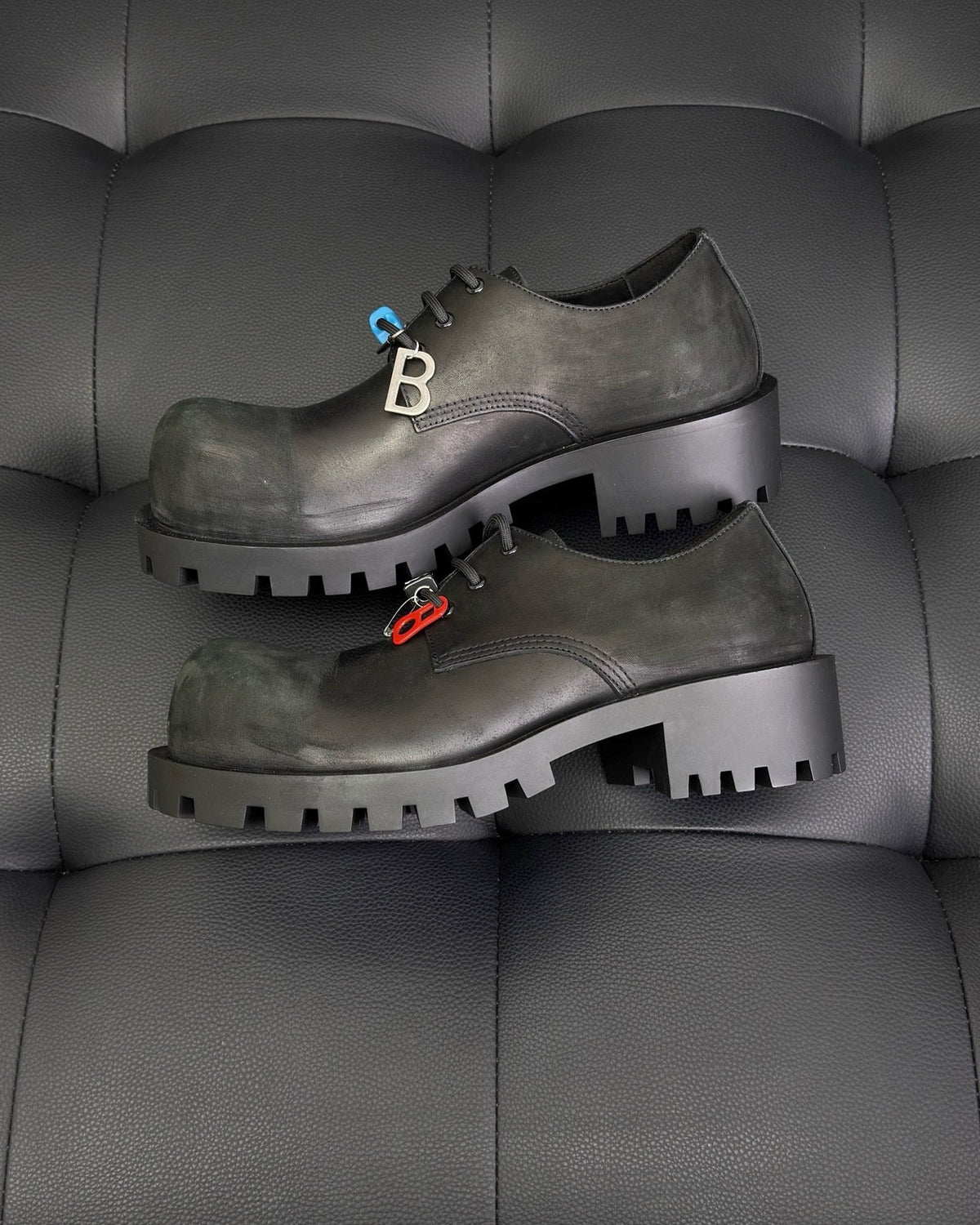 Black Derby Shoes - Men's