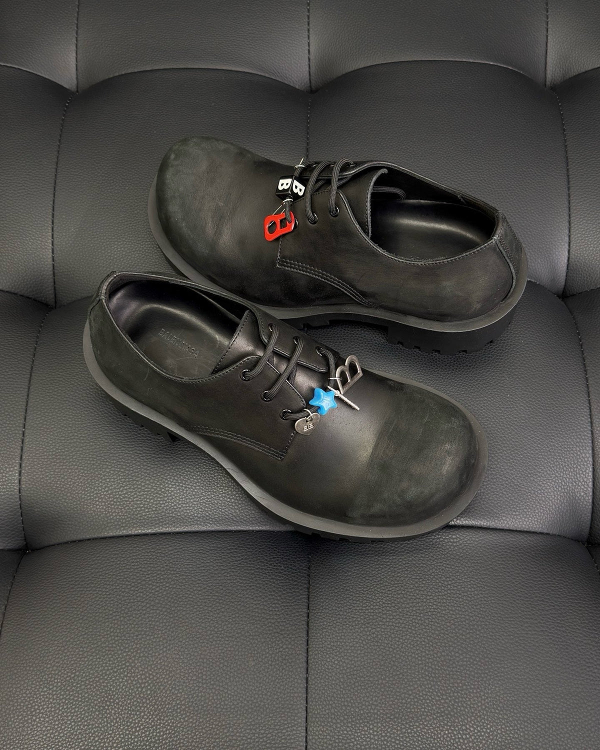 Black Derby Shoes - Men's