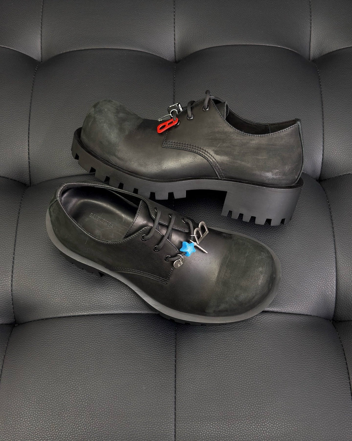 Black Derby Shoes - Men's