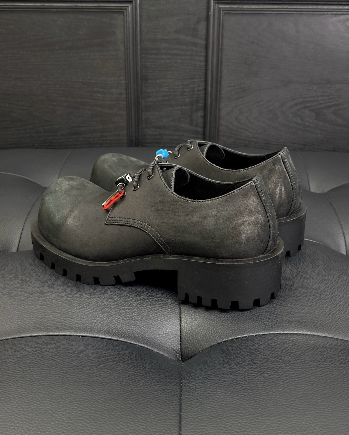 Black Derby Shoes - Men's