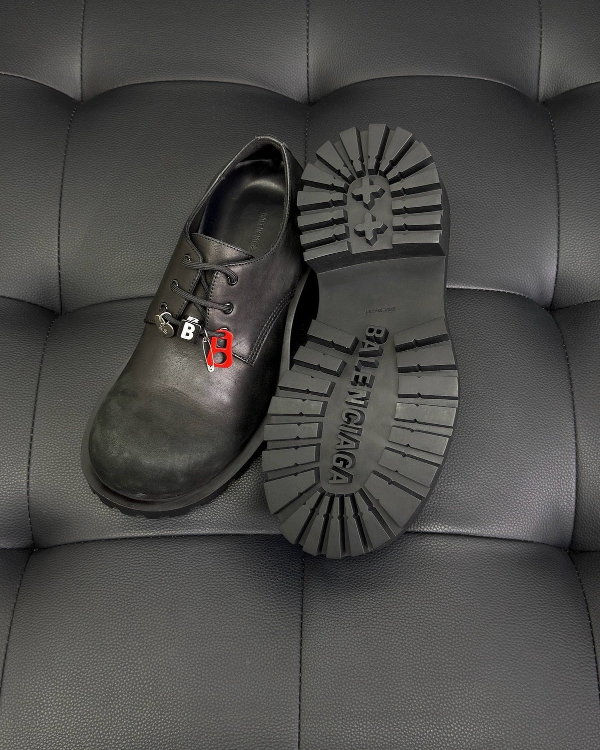 Black Derby Shoes - Men's
