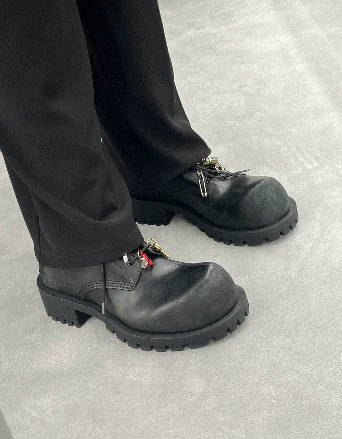 Black Derby Shoes - Men's