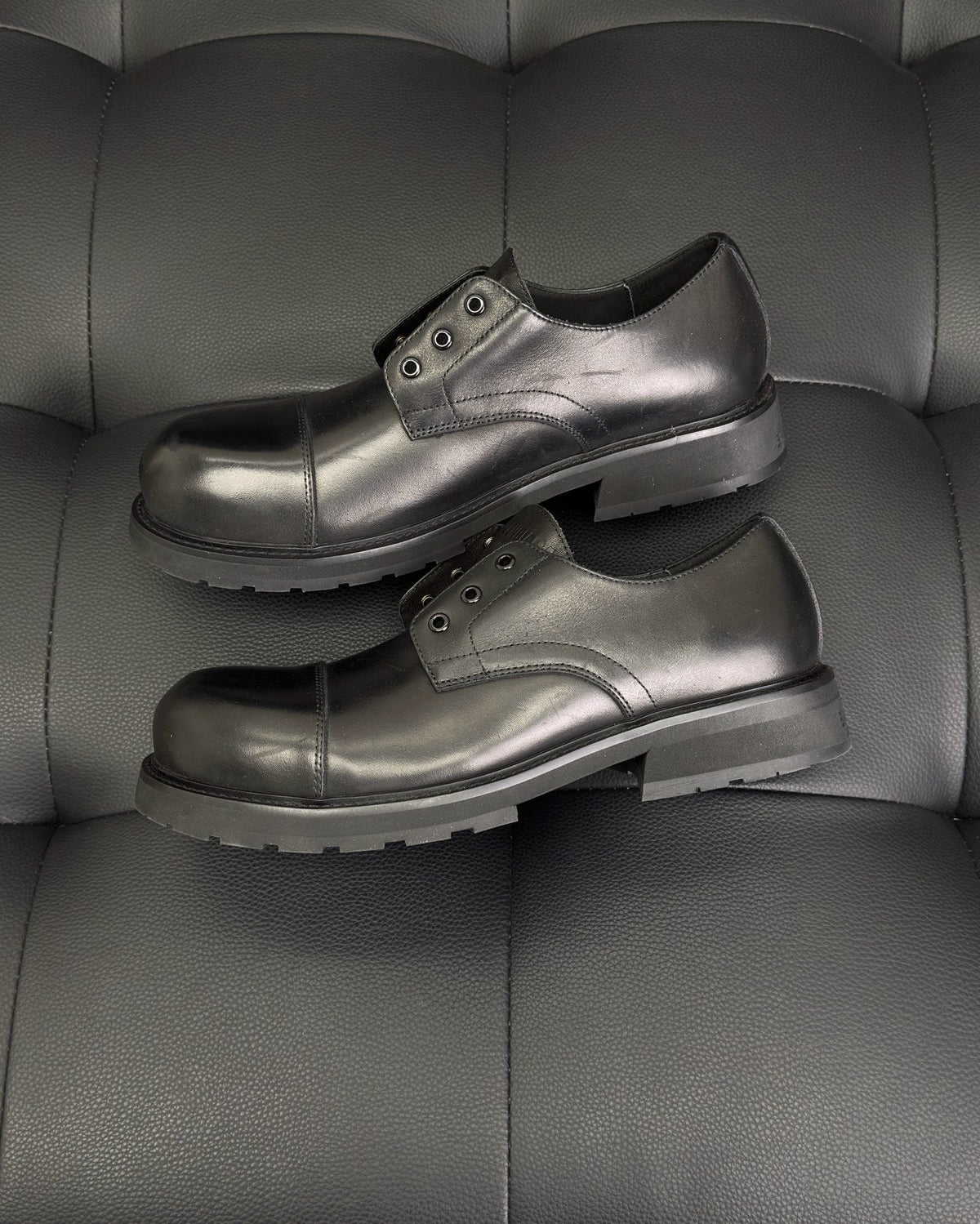 Black Derby Shoes - Men's