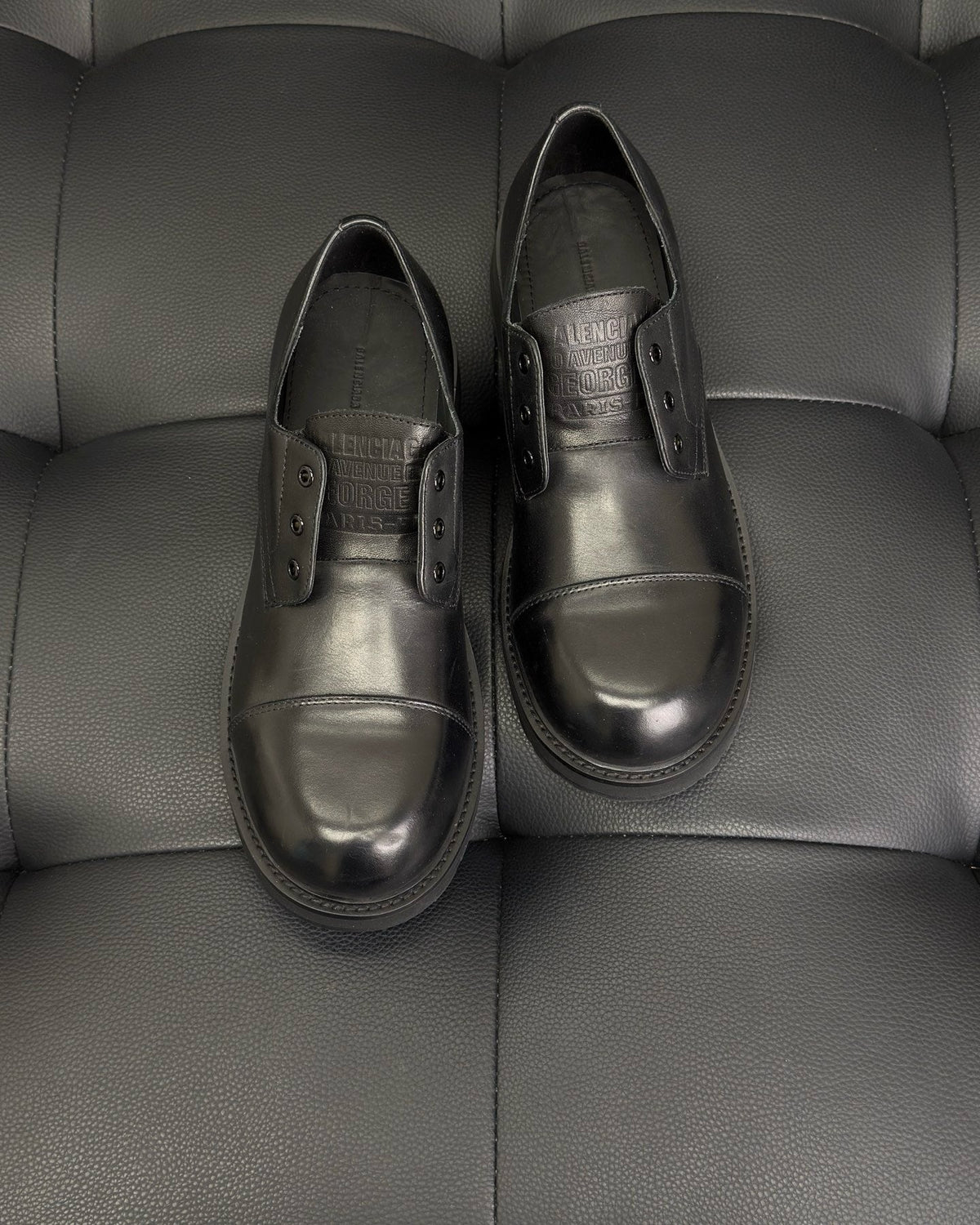 Black Derby Shoes - Men's