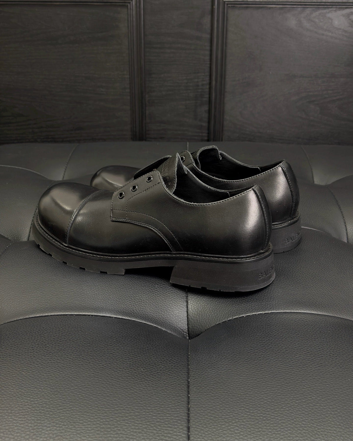 Black Derby Shoes - Men's