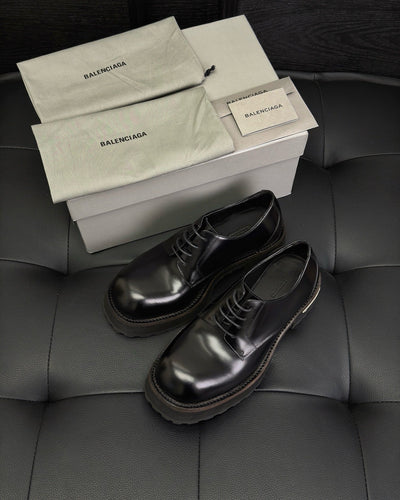 Black Derby Shoes - Men's