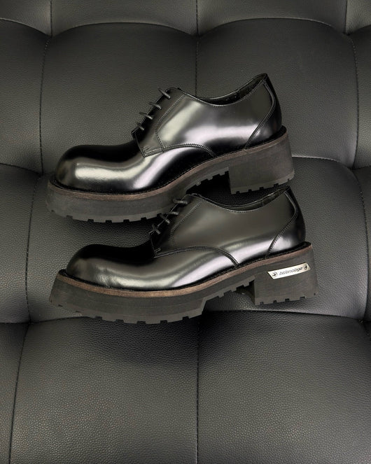 Black Derby Shoes - Men's
