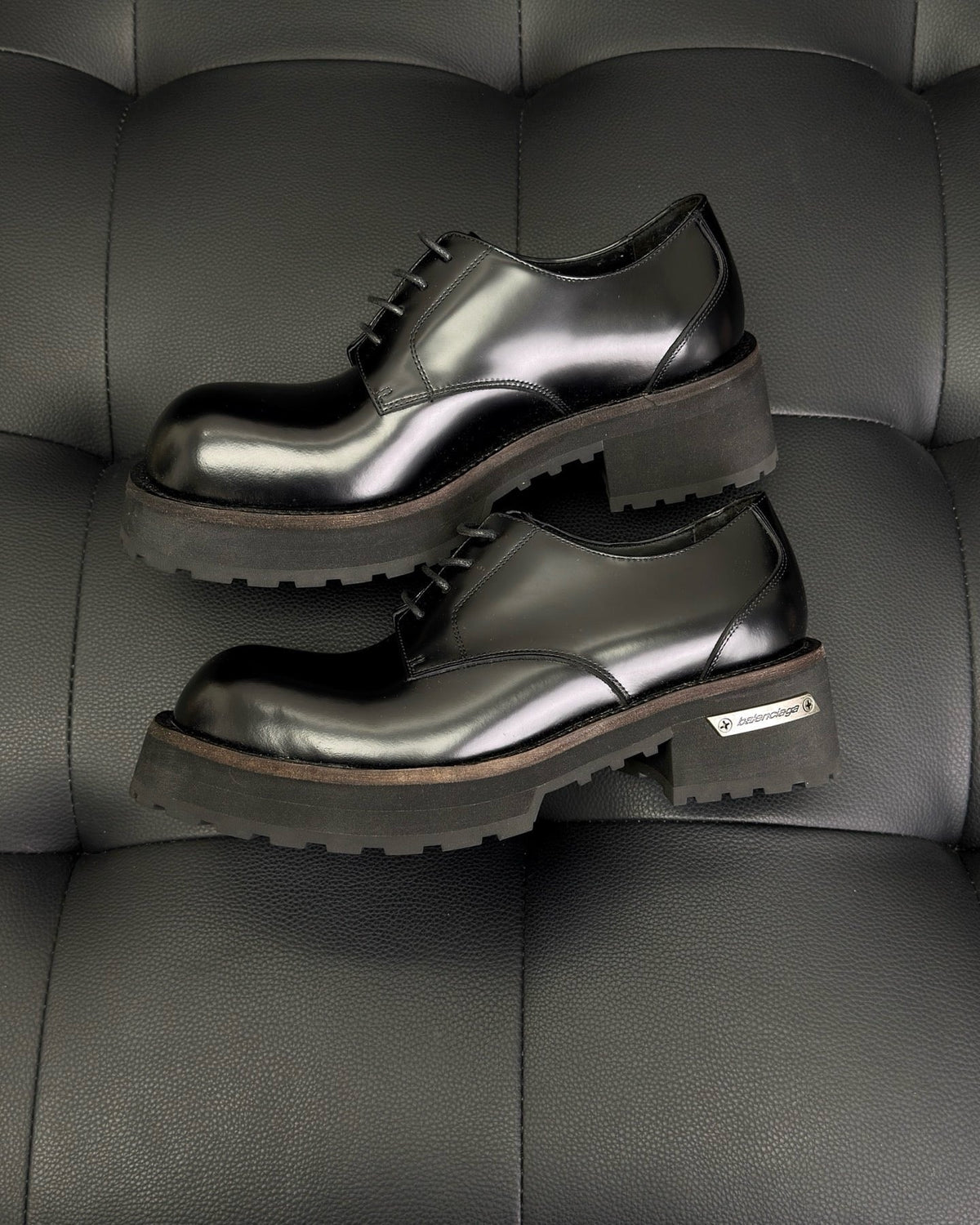 Black Derby Shoes - Men's