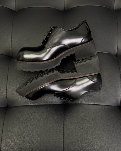 Black Derby Shoes - Men's