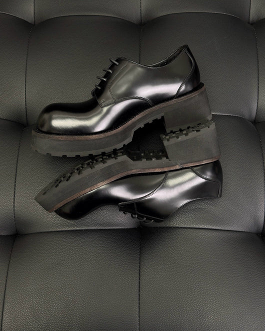 Black Derby Shoes - Men's