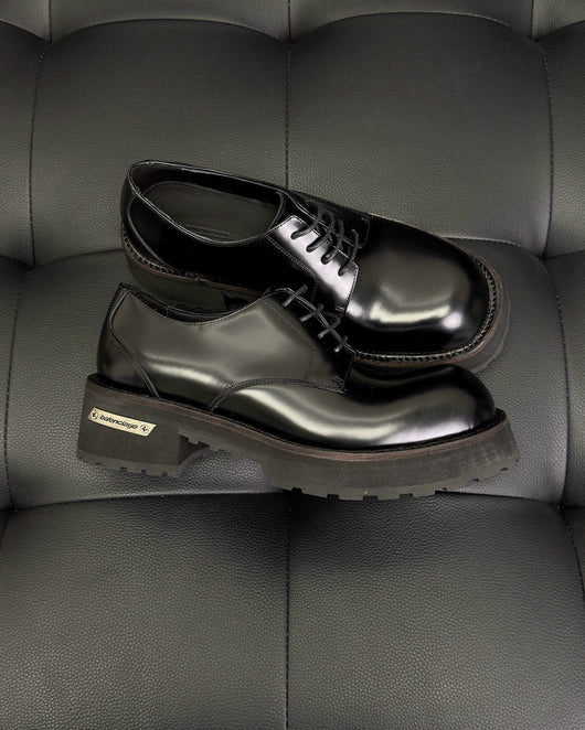 Black Derby Shoes - Men's