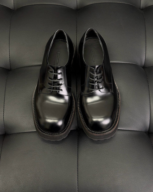 Black Derby Shoes - Men's