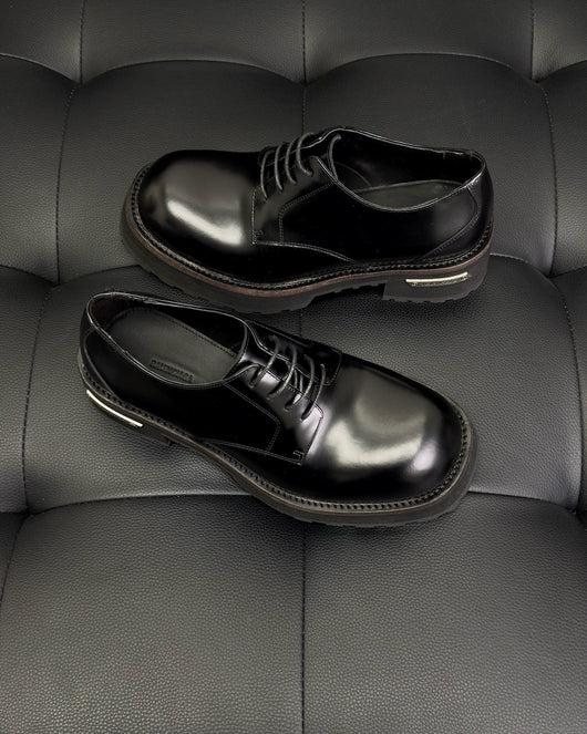 Black Derby Shoes - Men's