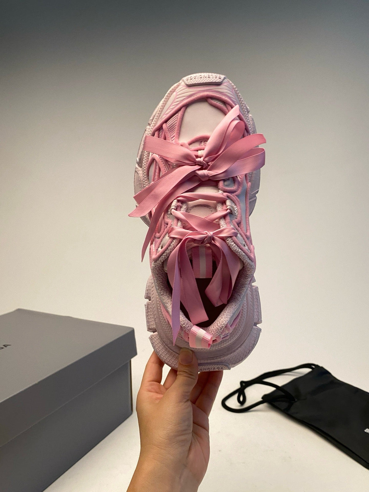 Pink Mesh Panelled Chunky - Women's