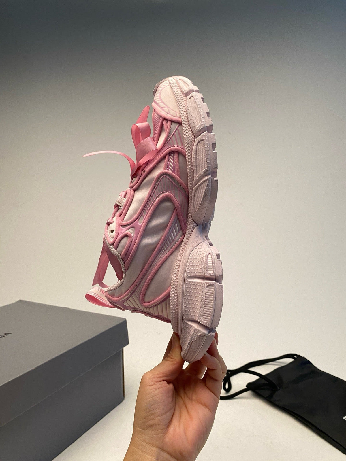 Pink Mesh Panelled Chunky - Women's