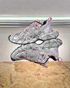 Caged Panel Runner White and Pink Sneakers