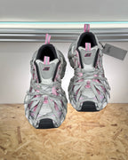 Caged Panel Runner White and Pink Sneakers