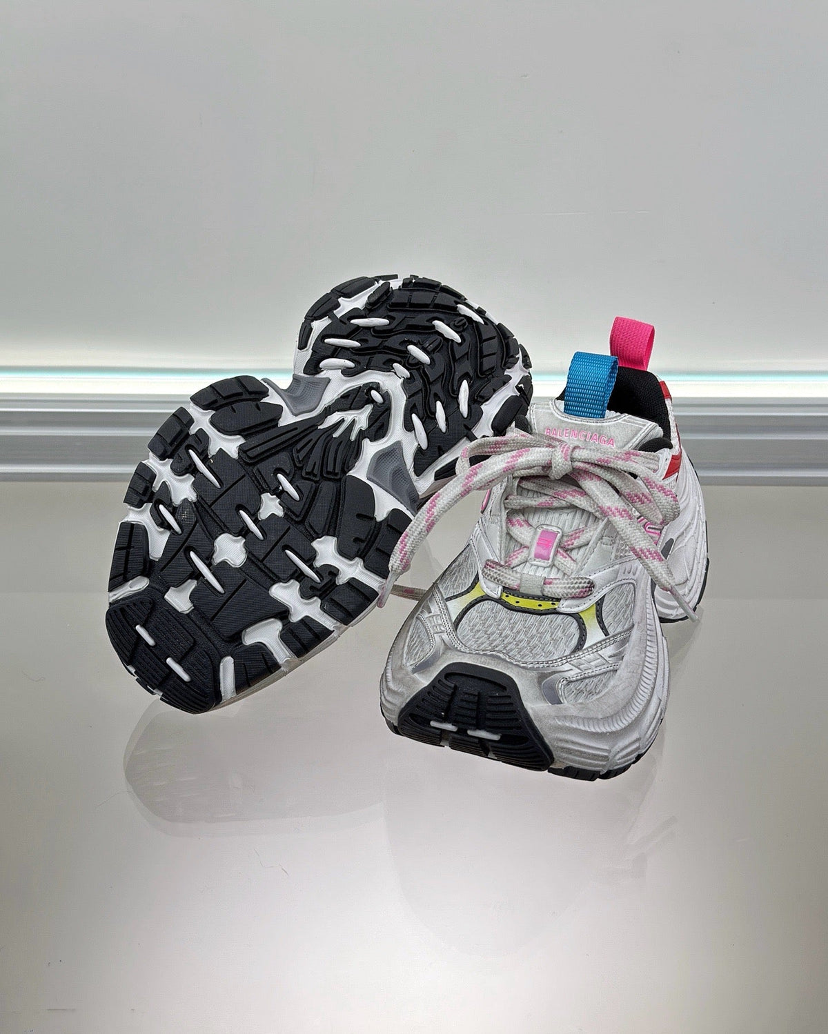 Multicolour Distressed Mesh Sneakers