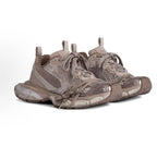 Beige Distressed Mesh Sneakers