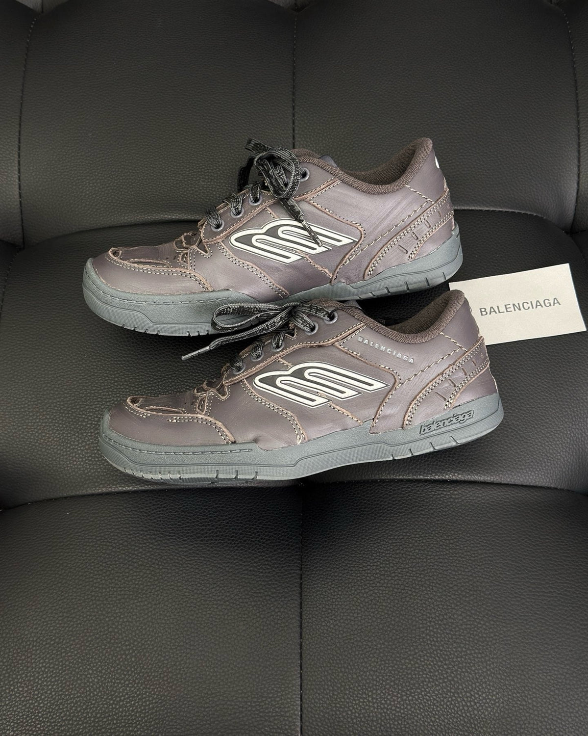 Grey and Pink Runner Sneakers