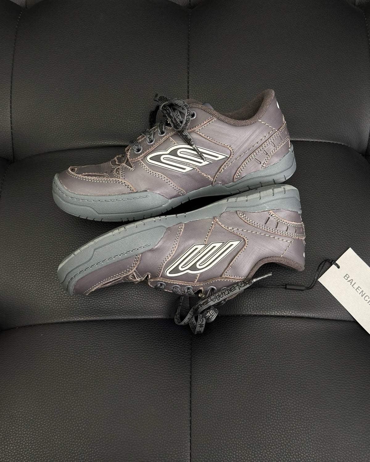 Grey and Pink Runner Sneakers