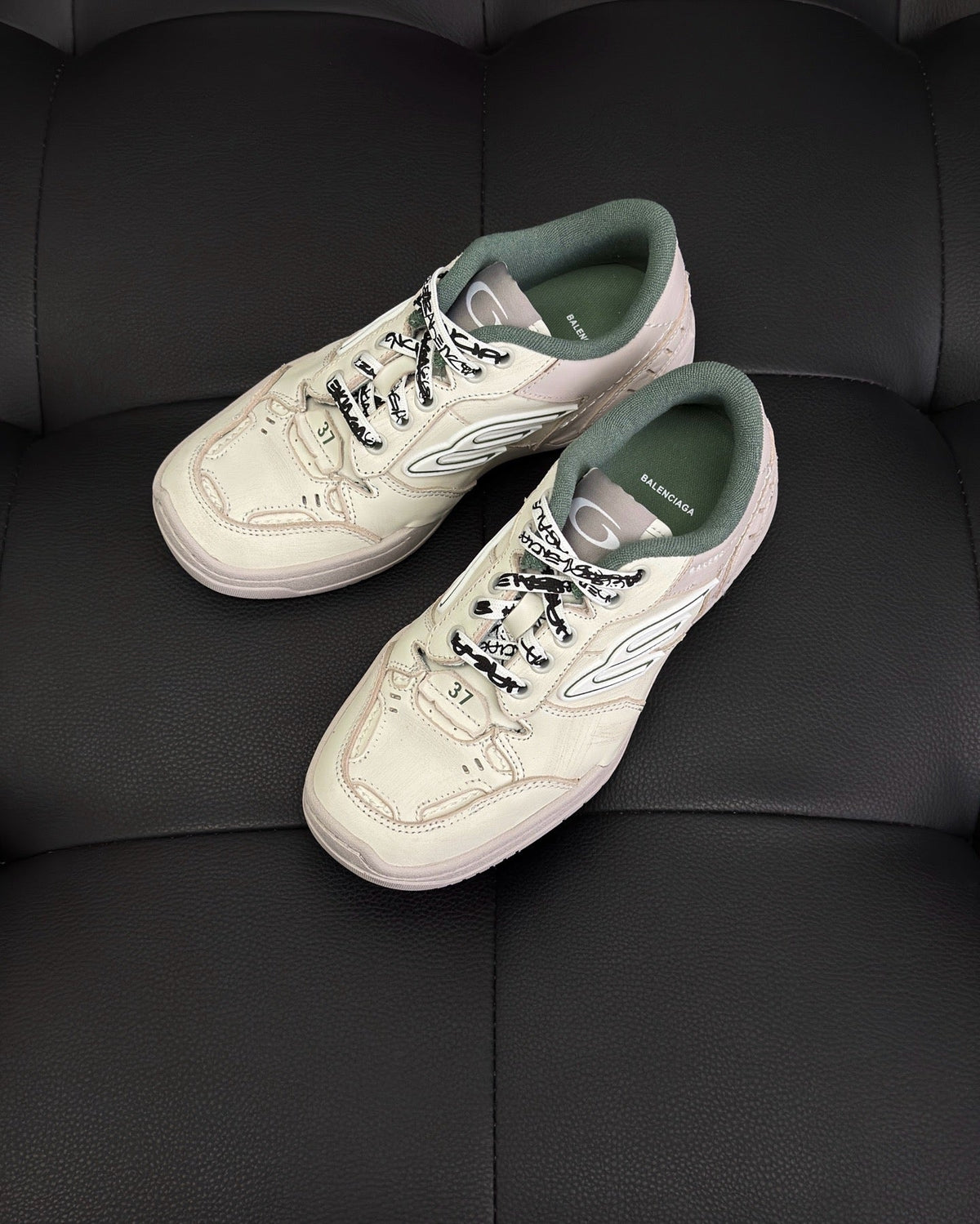 Grey and Pink Runner Sneakers