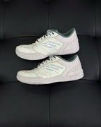 Grey and Pink Runner Sneakers