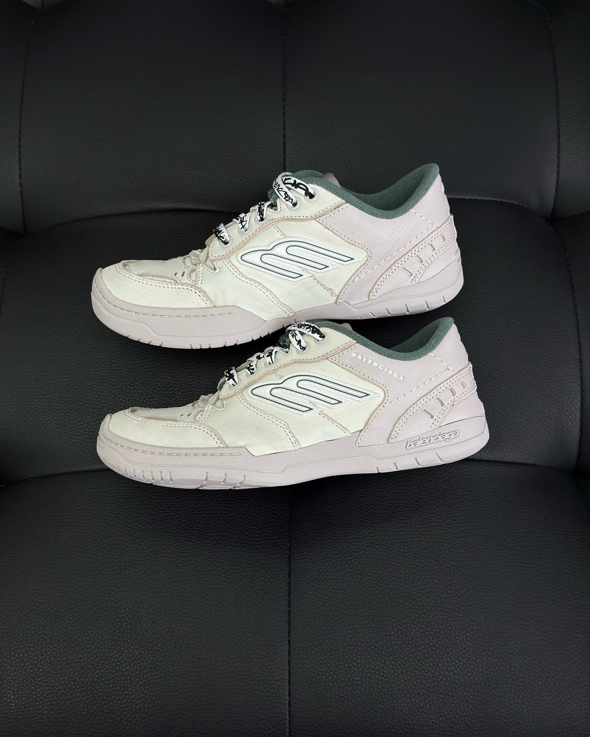 Grey and Pink Runner Sneakers