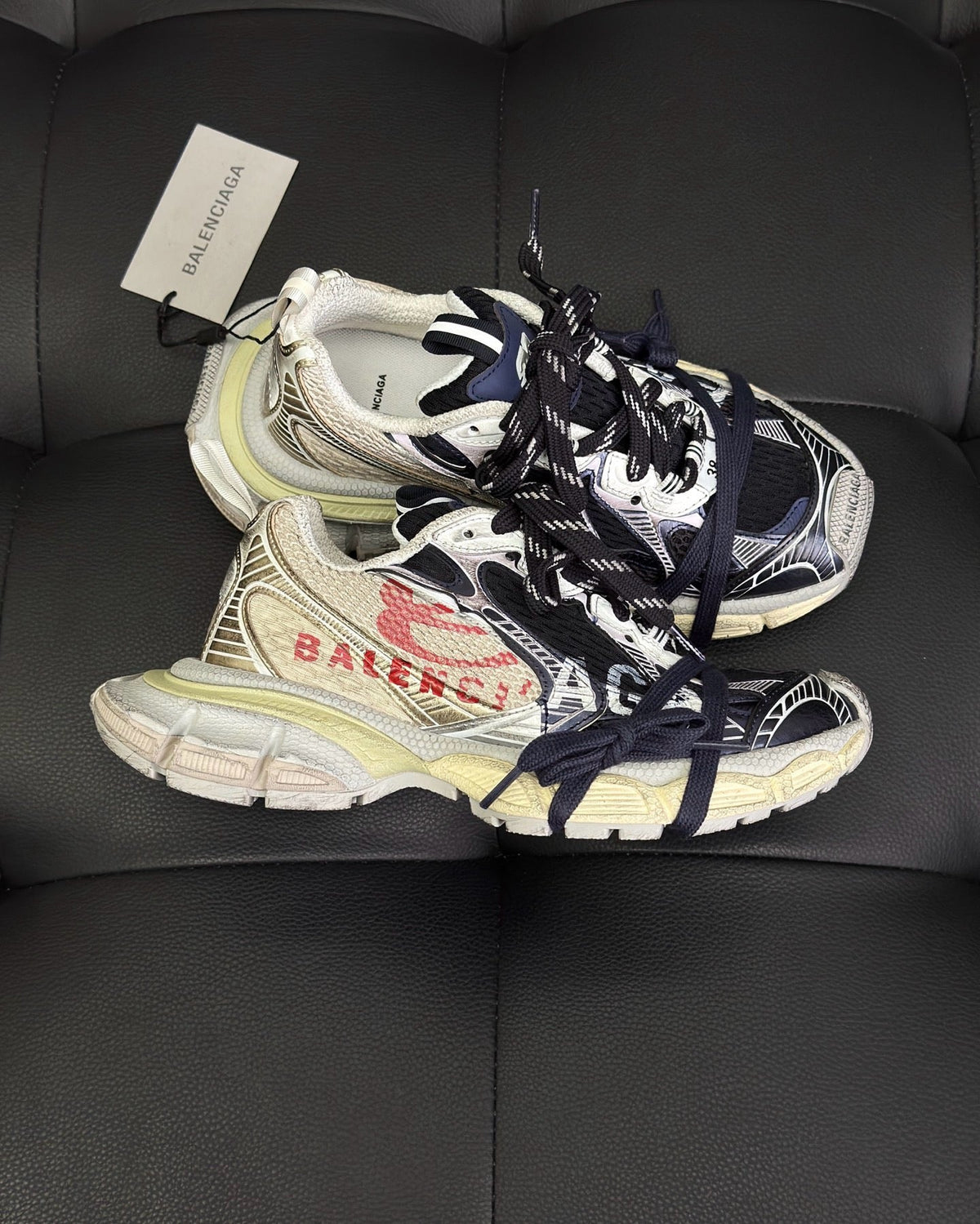 Graffiti Logo Distressed Sneakers
