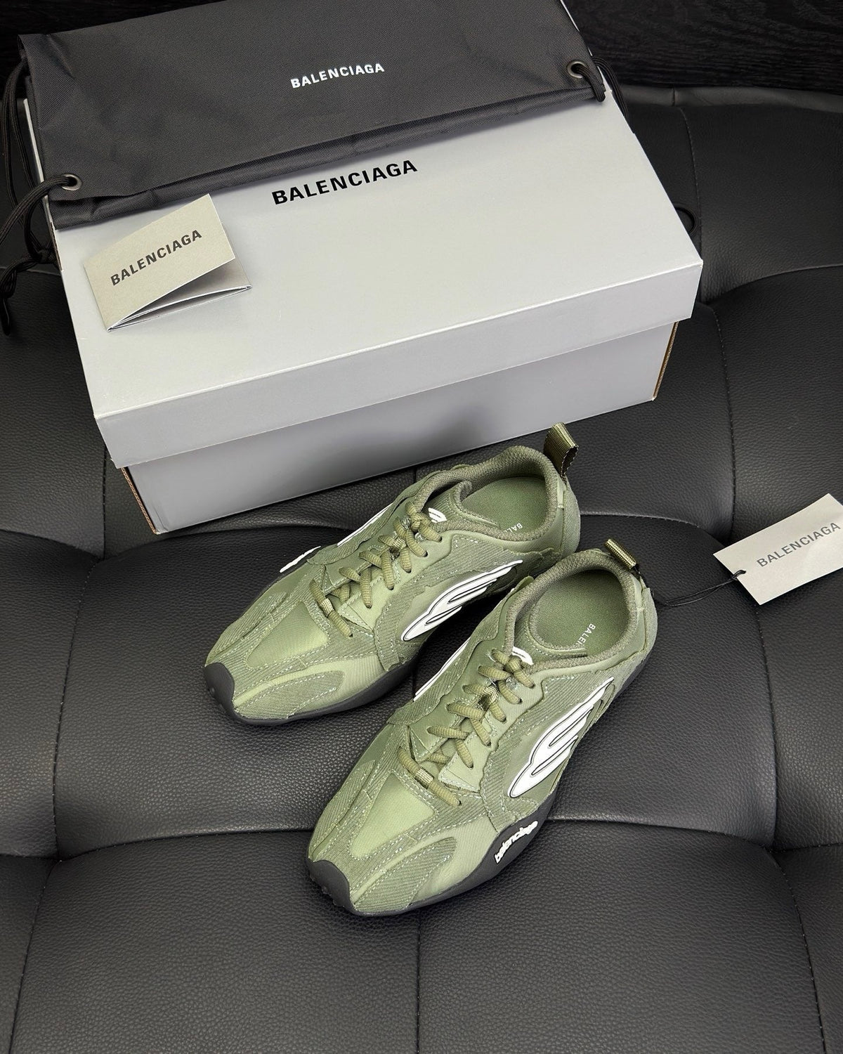 Green Suede Runner Sneakers