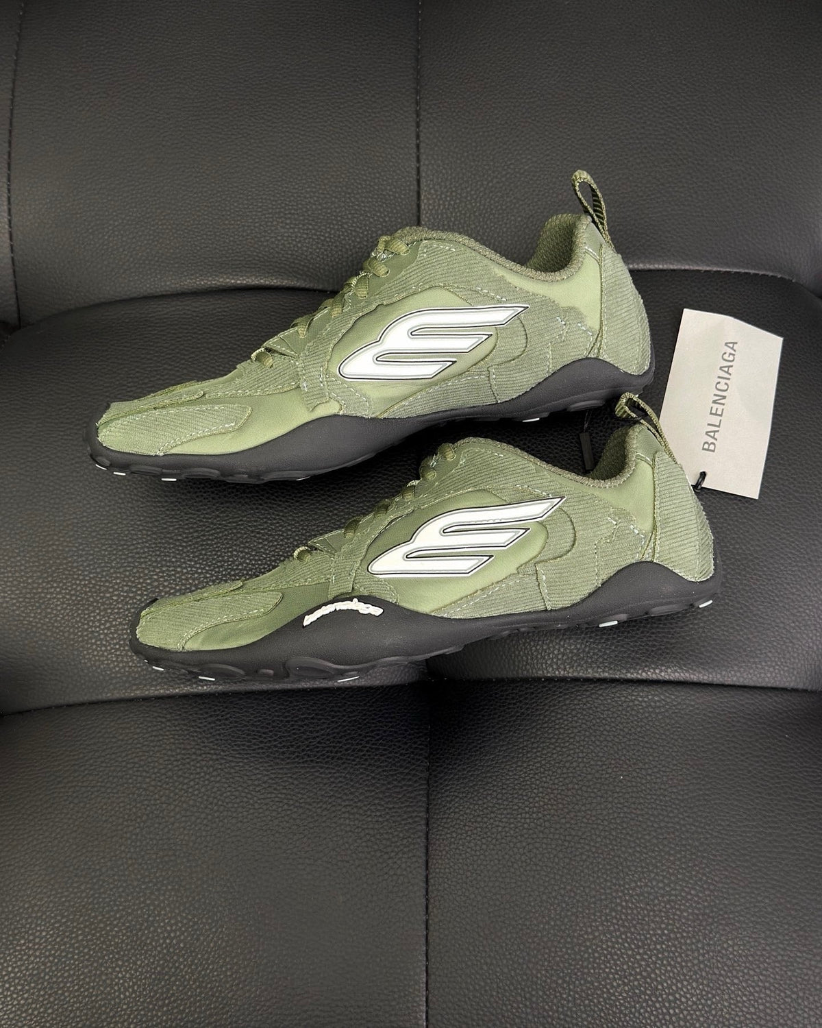 Green Suede Runner Sneakers