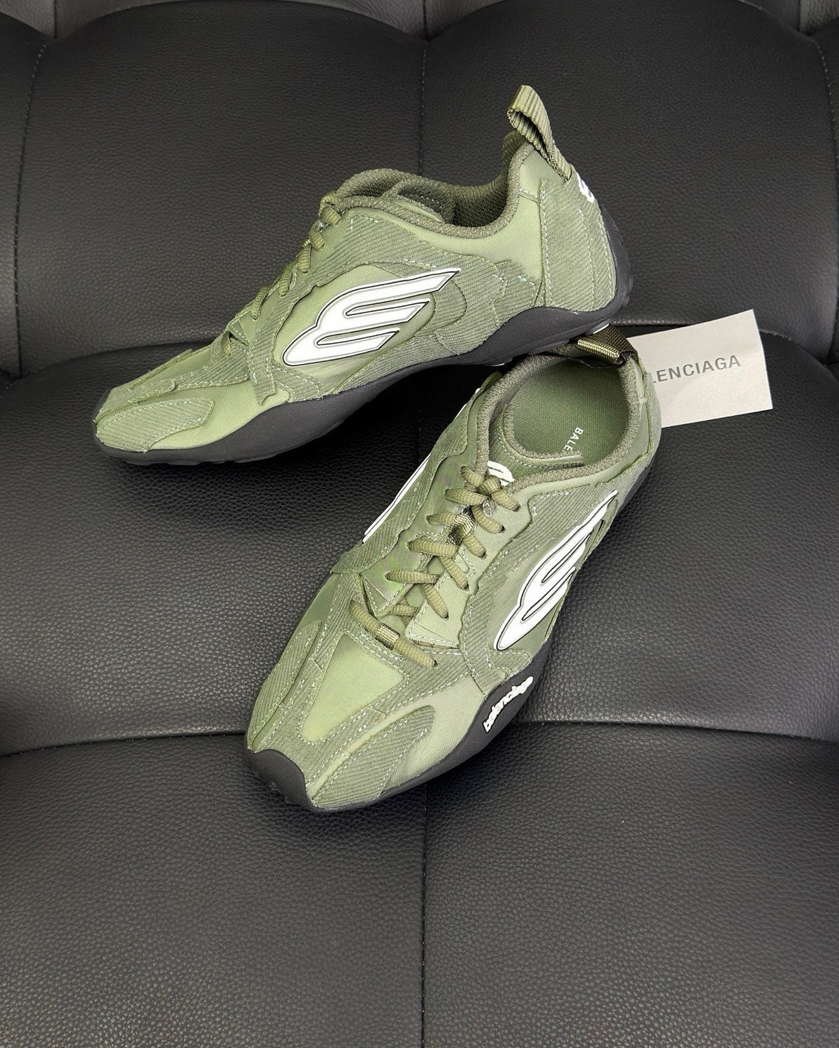 Green Suede Runner Sneakers