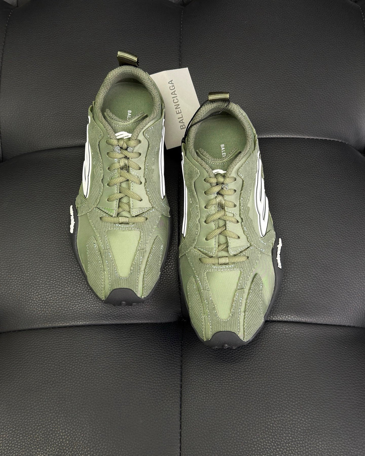 Green Suede Runner Sneakers