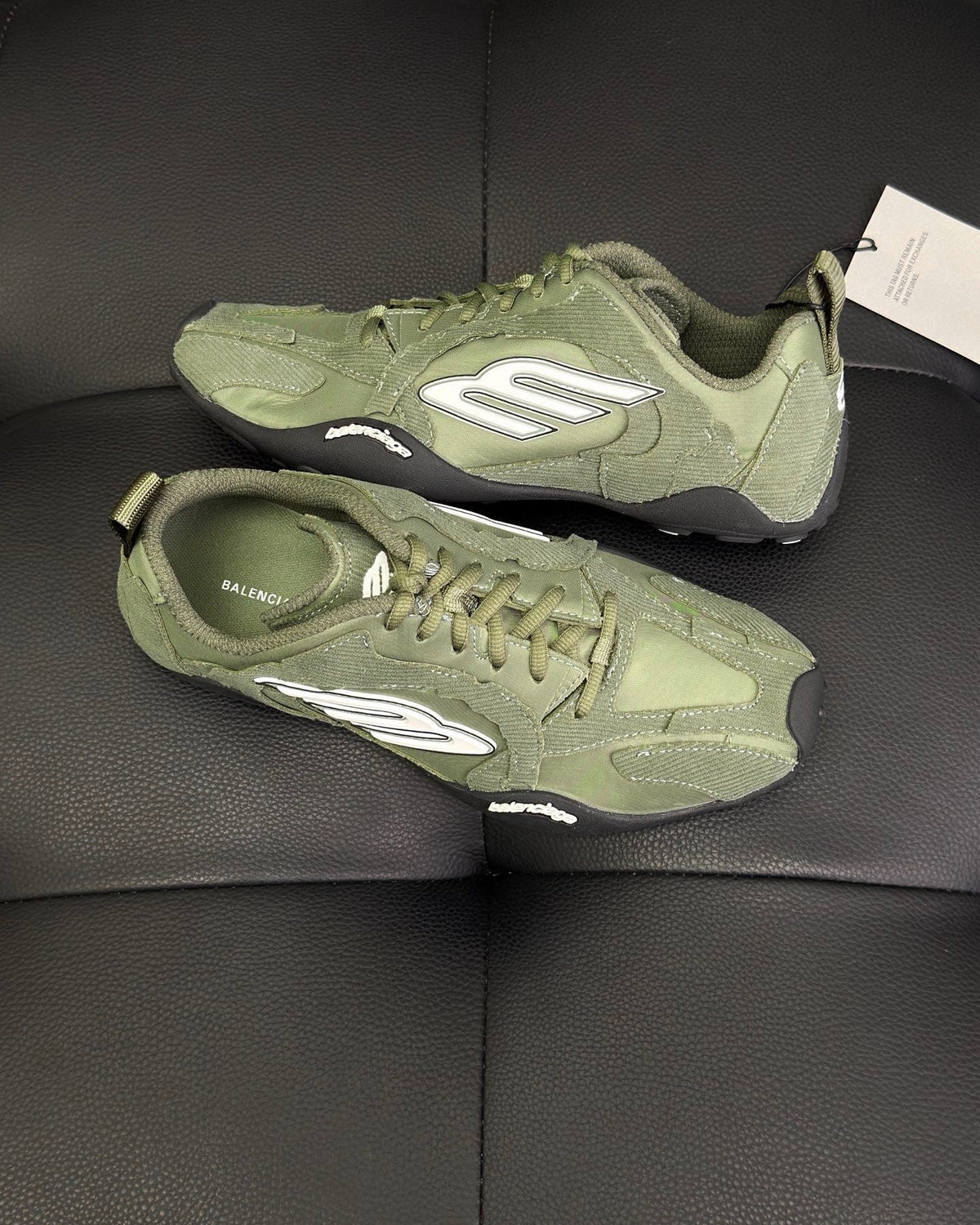 Green Suede Runner Sneakers