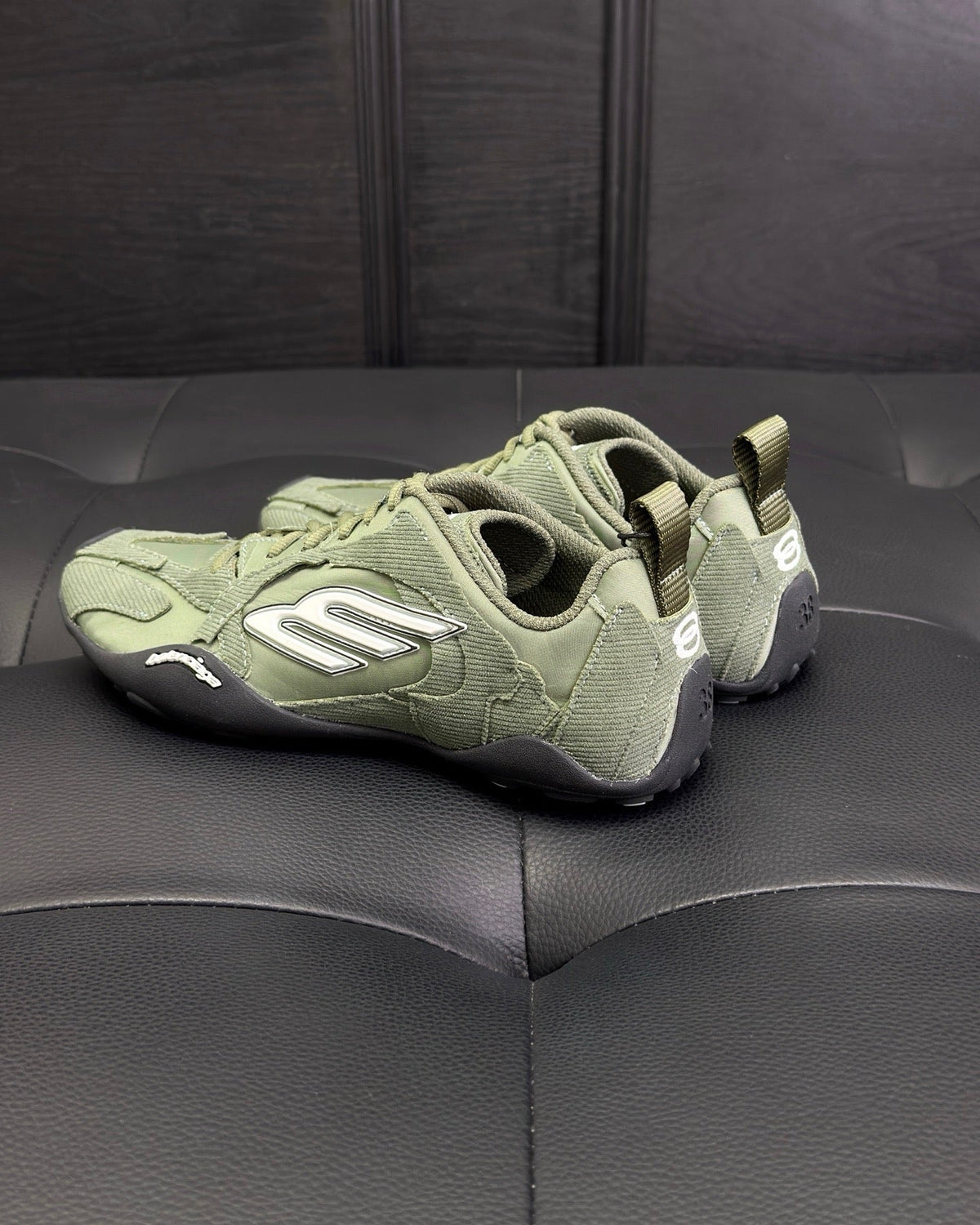 Green Suede Runner Sneakers