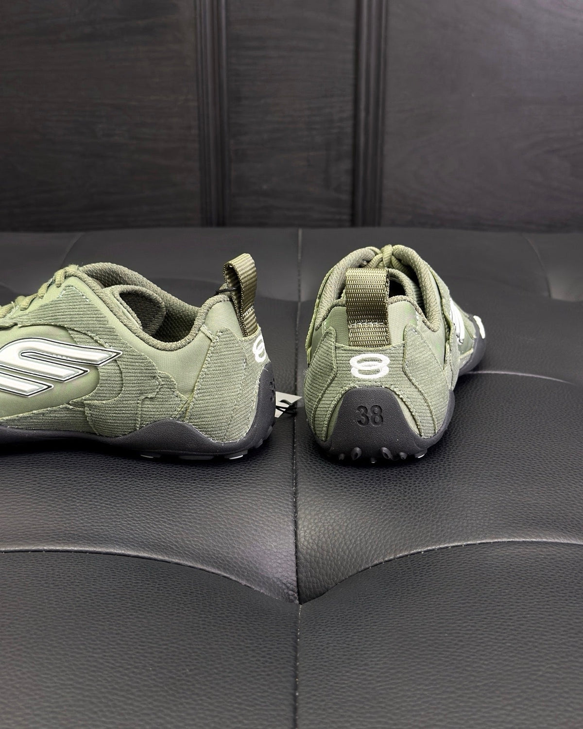Green Suede Runner Sneakers