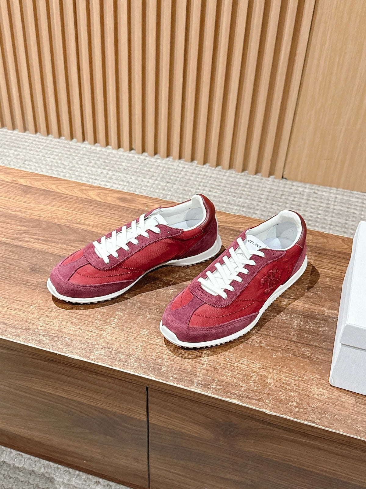 Red Leather Colourblock Runner - Women's