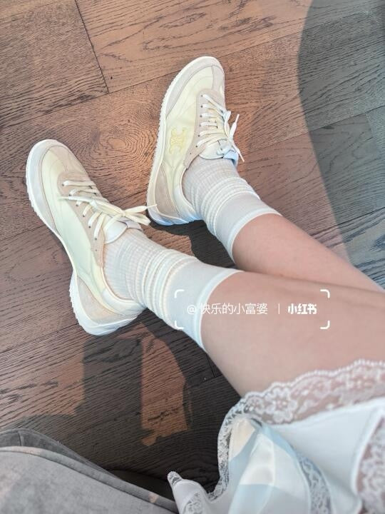 White Leather Cupsole Low-Top - Women's